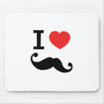 Del corazón I bigote twirly Alfombrillas De Ratones