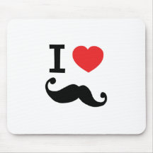 Del corazón I bigote twirly Alfombrillas De Ratones