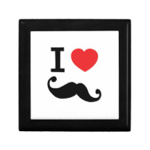 Del corazón I bigote twirly Caja De Joyas