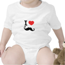 Del corazón I bigote twirly Camiseta