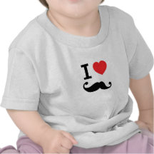 Del corazón I bigote twirly Camisetas