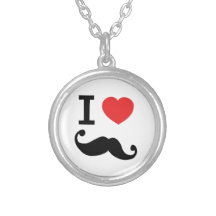 Del corazón I bigote twirly Collares Personalizados