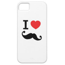 Del corazón I bigote twirly iPhone 5 Case-Mate Cárcasas