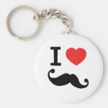Del corazón I bigote twirly Llavero Personalizado