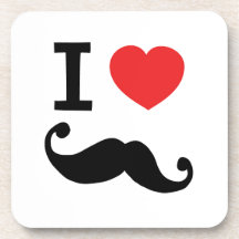 Del corazón I bigote twirly Posavasos De Bebidas