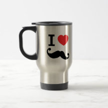 Del corazón I bigote twirly Tazas De Café