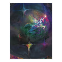*** del disco del unicornio tarjetas postales