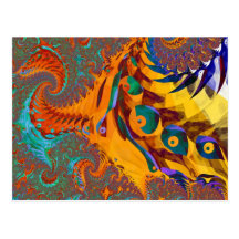 Del dragón y de pájaros postal