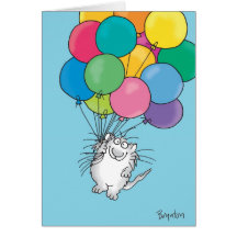 Del GATITO cumpleaños EN ALTO Tarjeta