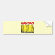 ~ del lema de Kansas KS primero de los estados del Etiqueta De Parachoque