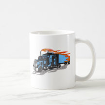 Del martillo camionero abajo tazas de café