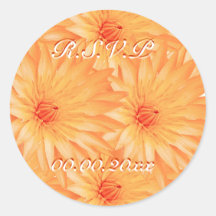 Del naranja pegatinas del rsvp lilly - plantilla a