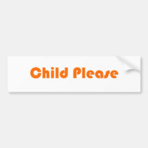 Del niño naranja por favor etiqueta de parachoque