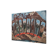 Del Norte, Colorado - escenas grandes de la letra Impresión En Lienzo Estirada