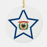 Del oeste+Estrella de Virginia Ornamento Para Arbol De Navidad