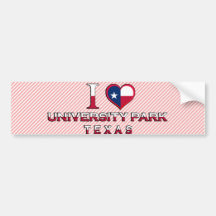 � del parque de la universidad, Tejas Etiqueta De Parachoque