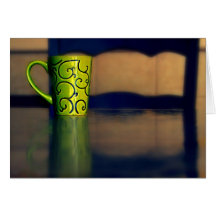del verde taza de café swirly tarjetas