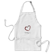 Delantal abierto personalizado del corazón