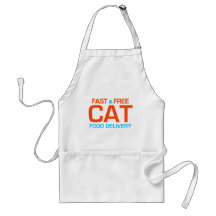 Delantal de la entrega de la comida para gatos