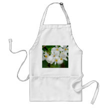 Delantal de las flores blancas
