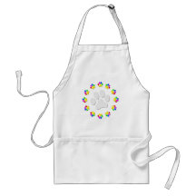 Delantal de Pawprints del arco iris