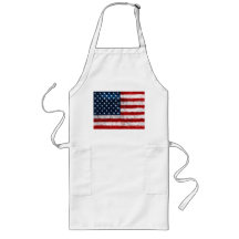Delantal del Bbq del retrato de la bandera america