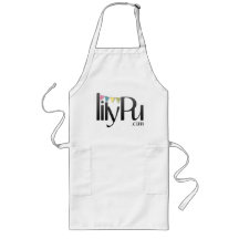 Delantal del blanco del logotipo de LilyPu