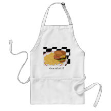 Delantal del cheeseburger y de las fritadas
