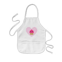 Delantal del corazón de la magdalena de Kawaii