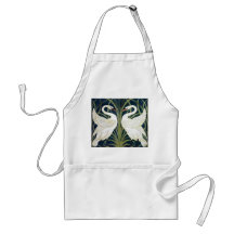 Delantal del papel pintado del cisne y de la preci
