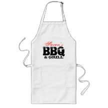 Delantal largo del Bbq de Personalizable para él