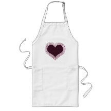 Delantal metálico del corazón, púrpura