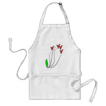 Delantal moderno de los rosas del corazón del amor