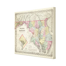 Delaware y Maryland con el distrito de Columbia Lona Envuelta Para Galerias