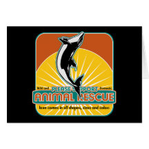 Delfín animal del rescate tarjetas