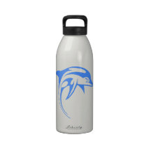 Delfín azul botella de agua reutilizable