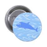 Delfín azul en modelo ondulado pin