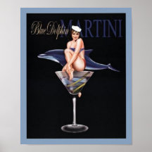 Delfín azul Martini Impresiones