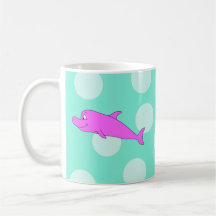 Delfín rosado brillante taza