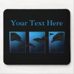 Delfínes Mousepad negro del azul de océano Alfombrilla De Raton