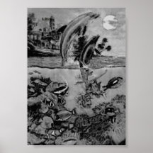 Delfines Original Charcoil Artwork Posters