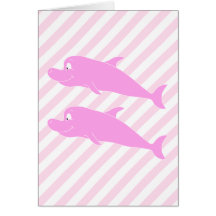 Delfínes rosados tarjeta