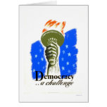 Democracia un desafío WPA 1940 Tarjeton