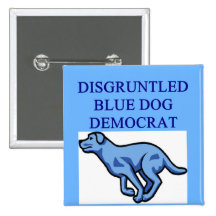 demócrata azul enojado del perro pin
