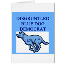 demócrata azul enojado del perro tarjetas