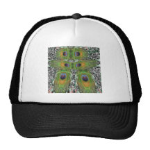Demostración de la pluma del pavo real gorras de camionero