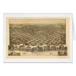 Denison, mapa panorámico de TX - 1891 Felicitacion