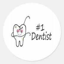 Dentista #1 etiquetas redondas