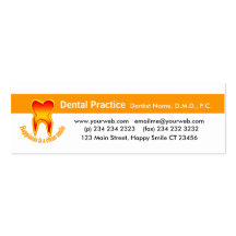 Dentista agradable del diente tarjetas de visita