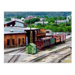 Dentro de la yarda del tren tarjeta postal
